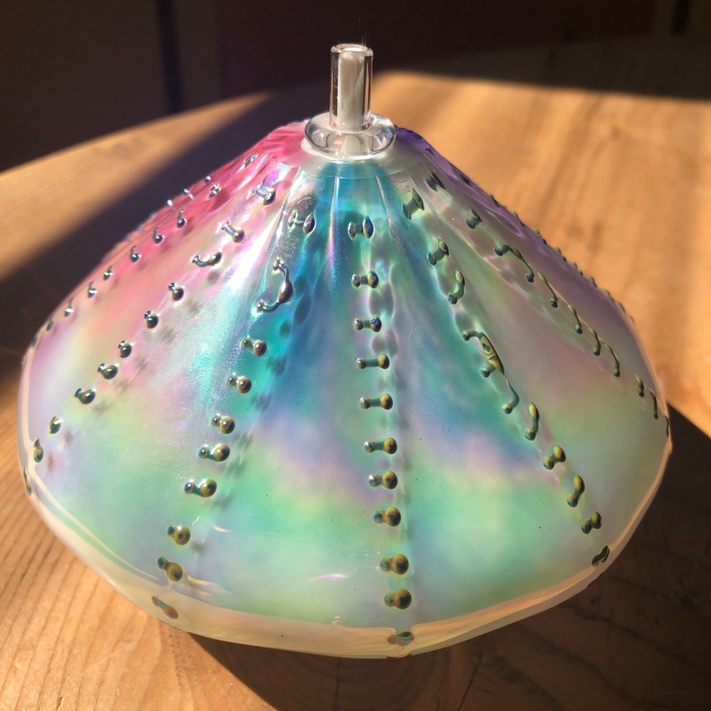 Vintage art glass oil candle